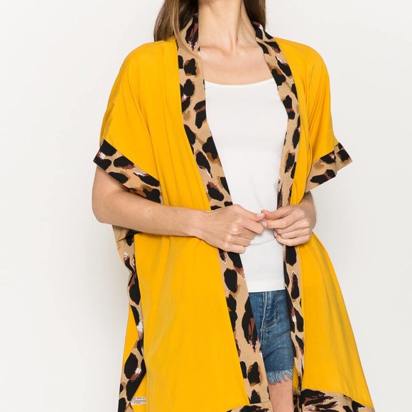 Justin Taylor Contrast Open Front Slit Cardigan - Picture 4 of 6